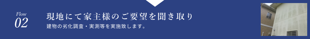 現地にて家主様のご要望を聞き取り